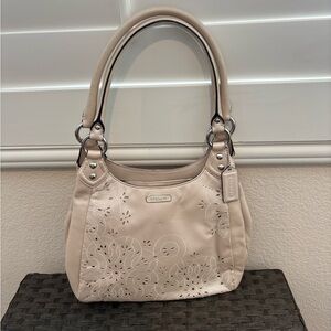 Coach Cream Floral Shoulder Bag